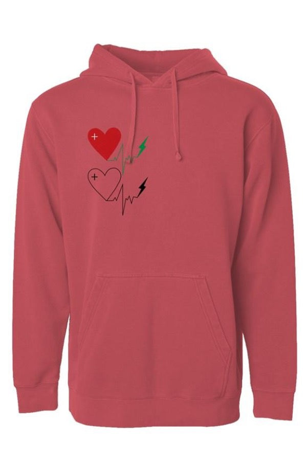 LOVE IS ENERGY independent pigment dyed hoodie