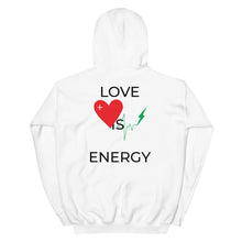 Load image into Gallery viewer, LOVE IS ENERGY hoodie - white
