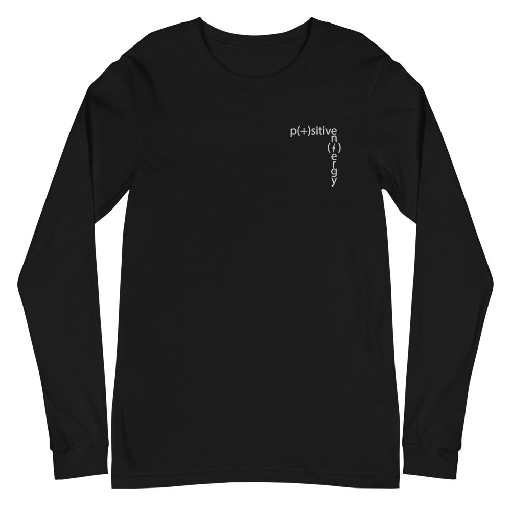 positive energy long sleeve embroidered - black